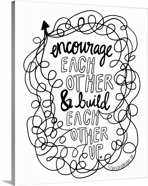 product render of Encourage Each Other Handlettered Coloring