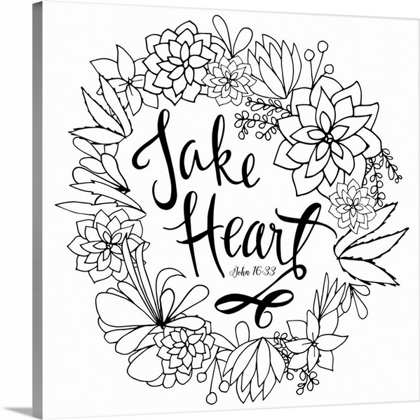 product render of Take Heart Handlettered Coloring