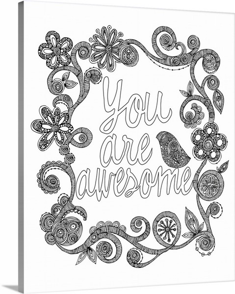 product render of You Are Awesome - Black And White