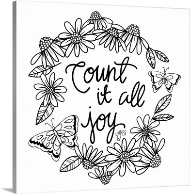 Count It All Joy Handlettered Coloring