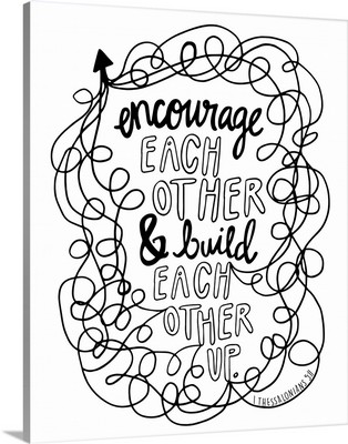 Encourage Each Other Handlettered Coloring