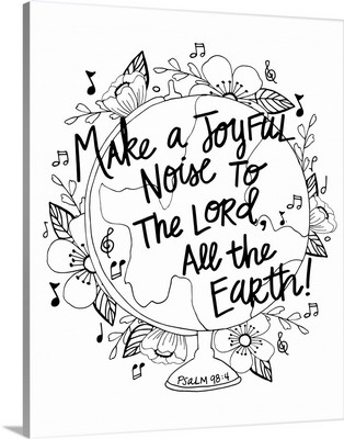 Make A Joyful Noise Handlettered Coloring