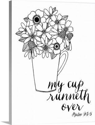 My Cup Runneth Over Handlettered Coloring