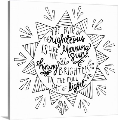 The Path Of The Righteous Handlettered Coloring