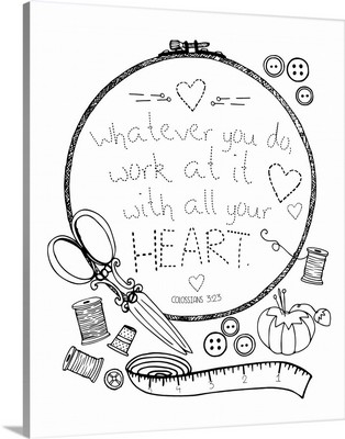 Whatever You Do Handlettered Coloring
