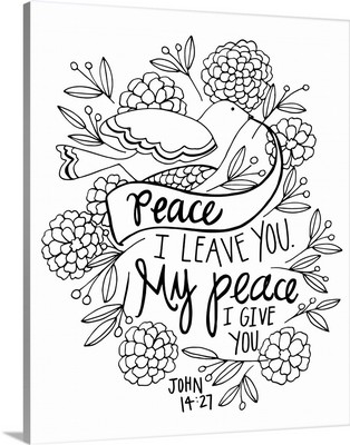 Peace I Leave You Handlettered Coloring