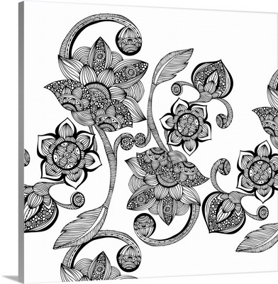 Boho Flowers - Black And White