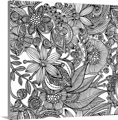 Flowers And Doodles - Black And White