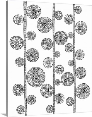 Folk Pattern Vertical - Black And White