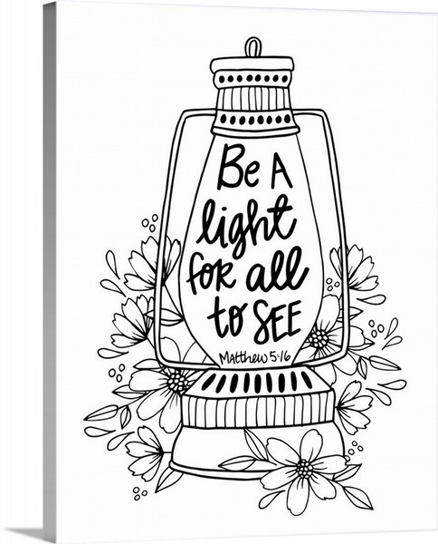 product render of Be A Light For All To See Handlettered Coloring