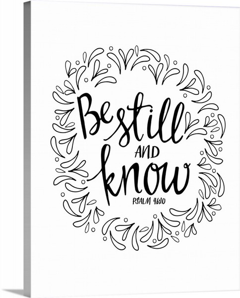 product render of Be Still And Know Handlettered Coloring