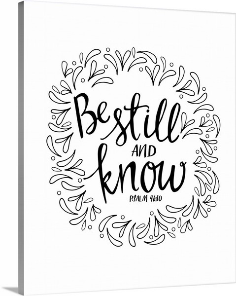 product render of Be Still And Know Handlettered Coloring