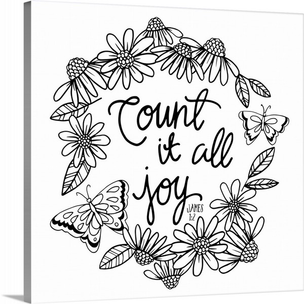 product render of Count It All Joy Handlettered Coloring