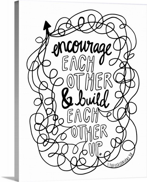 product render of Encourage Each Other Handlettered Coloring