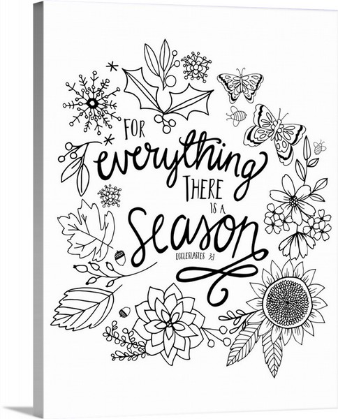 product render of For Everything There Is A Season Handlettered Coloring