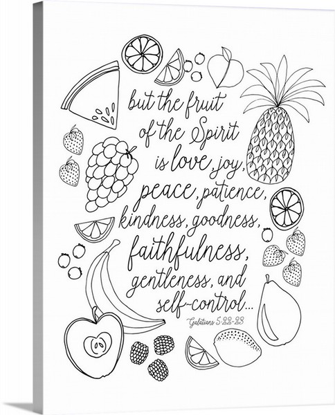 product render of Fruit Of The Spirit Handlettered Coloring