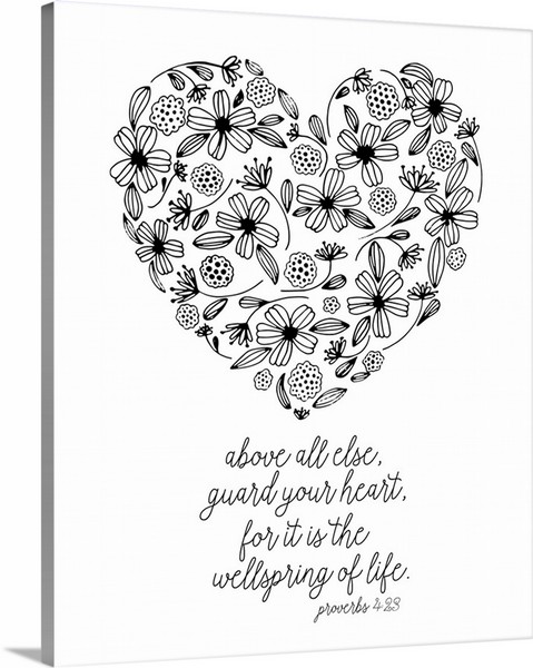 product render of Guard Your Heart Handlettered Coloring