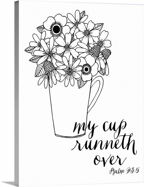 product render of My Cup Runneth Over Handlettered Coloring