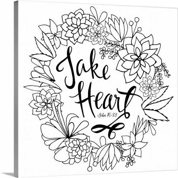 product render of Take Heart Handlettered Coloring
