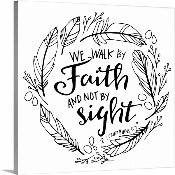 product render of We Walk By Faith Handlettered Coloring