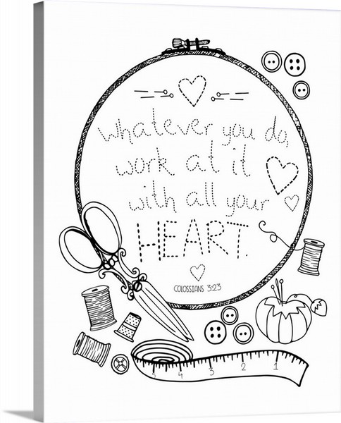 product render of Whatever You Do Handlettered Coloring