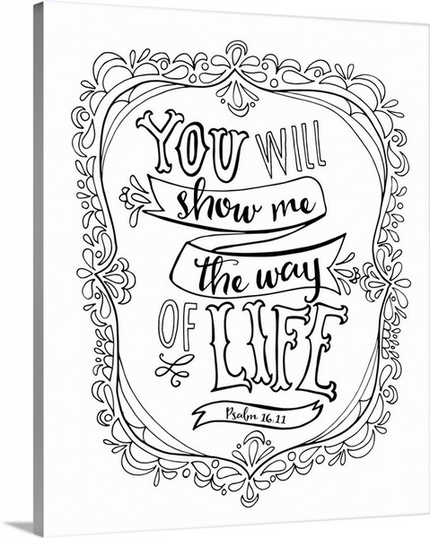 product render of You Will Show Me The Way Of Life Handlettered Coloring
