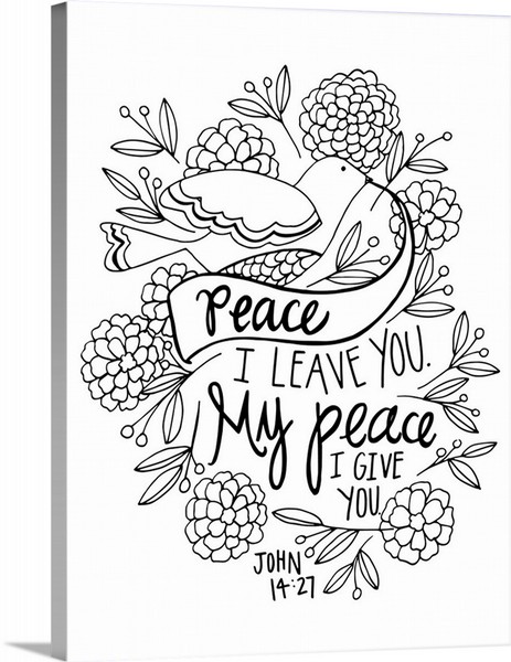 product render of Peace I Leave You Handlettered Coloring