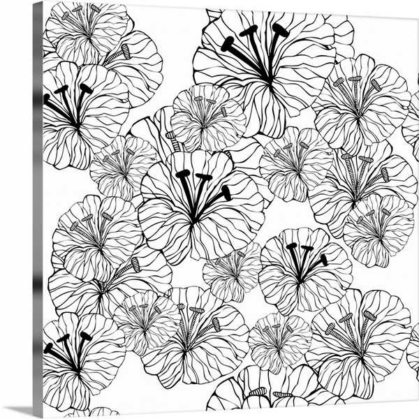 product render of Tangerine Floral - Black And White