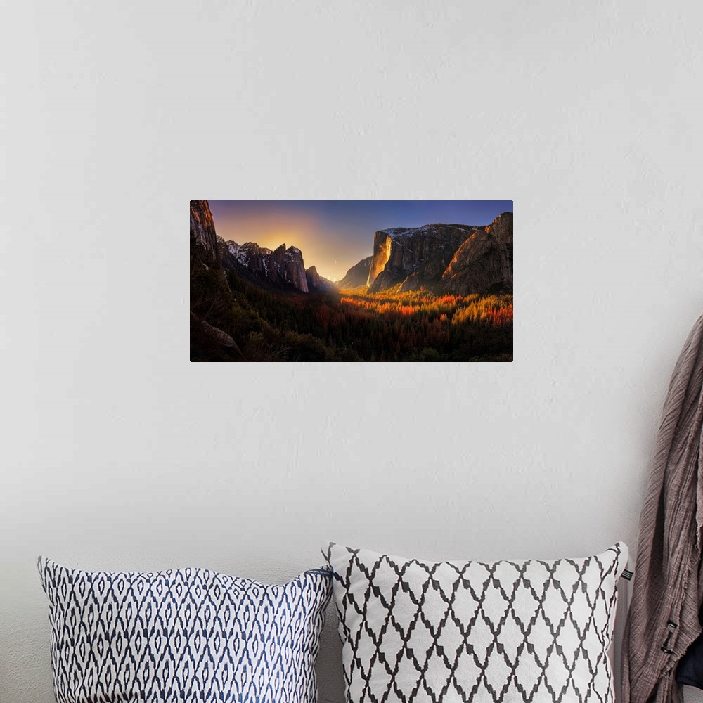 A bohemian room featuring Yosemite Firefall