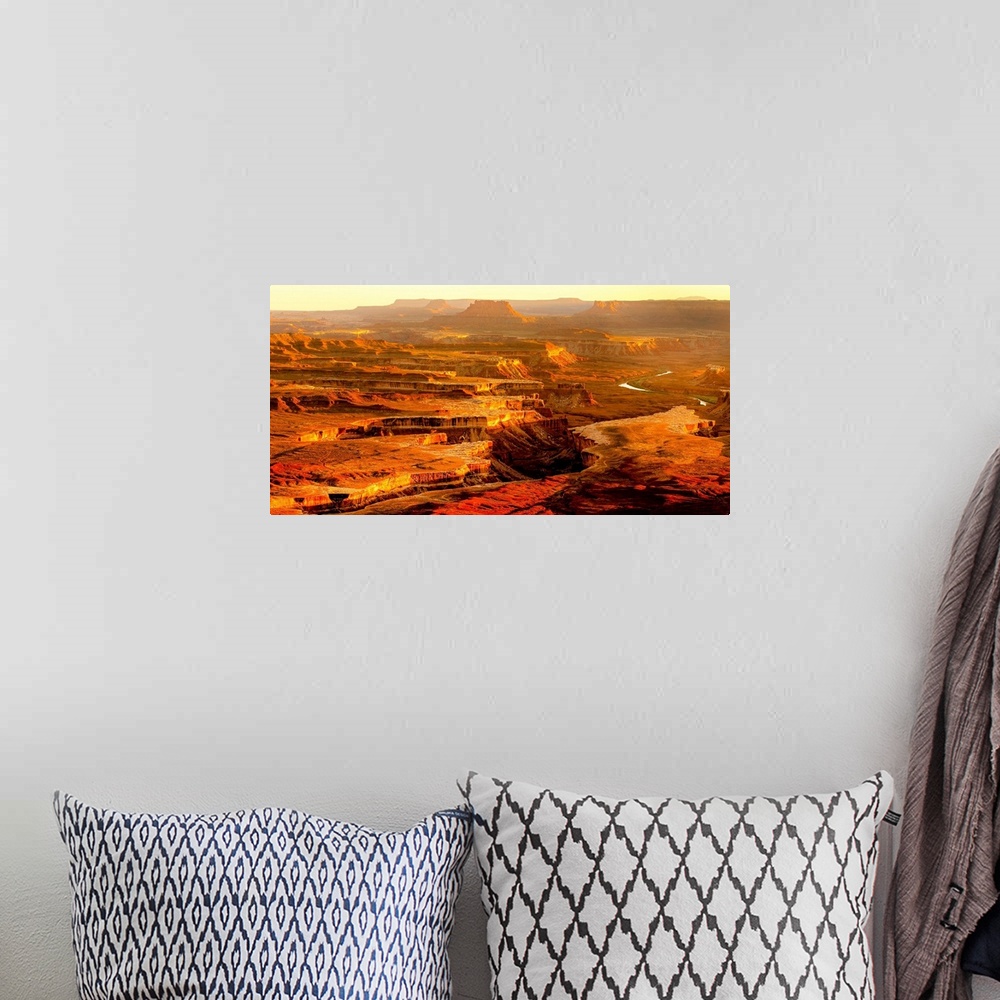 A bohemian room featuring Grand Canyon, sunlight, color photograph