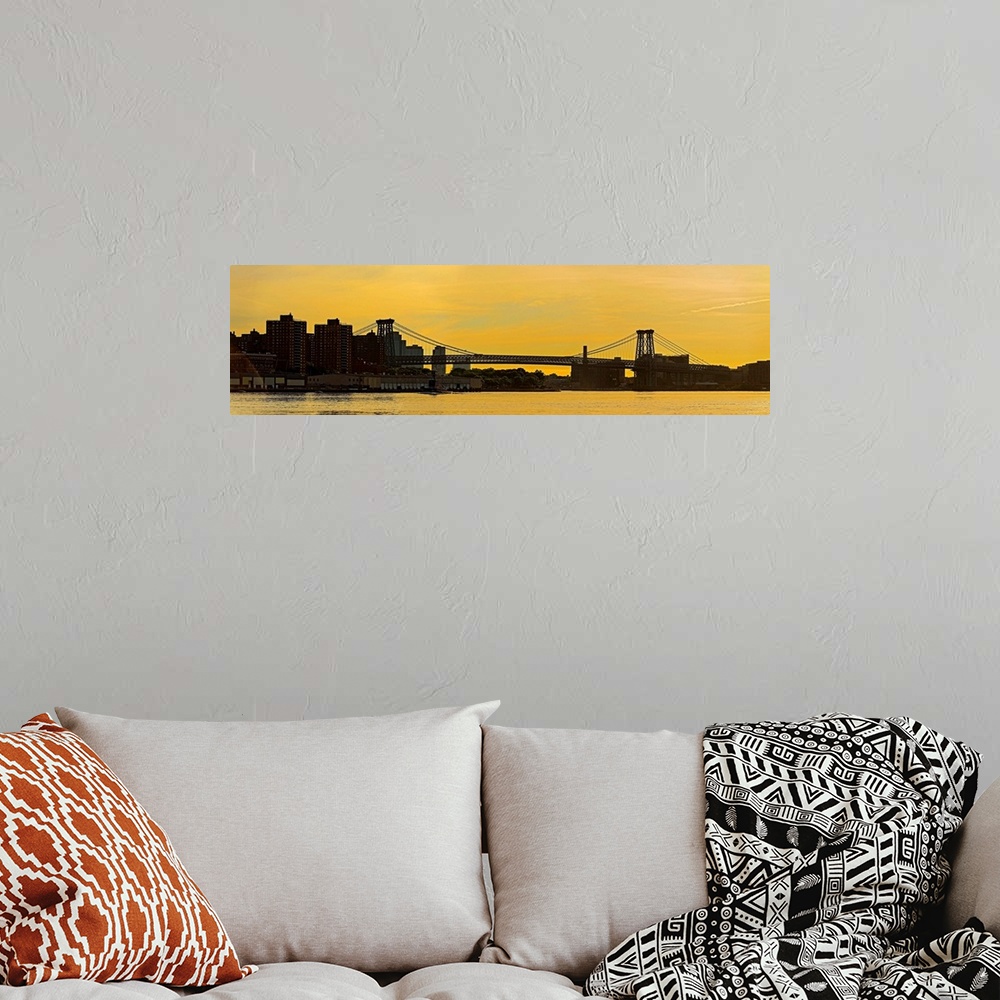 A bohemian room featuring Williamsburg Bridge Panoramic View