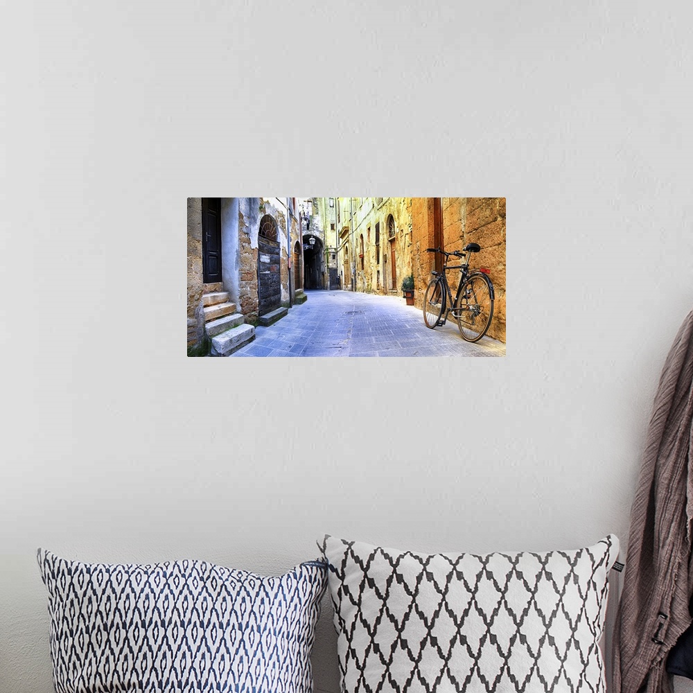 A bohemian room featuring Characteristic streets of old medieval villages of Italy.