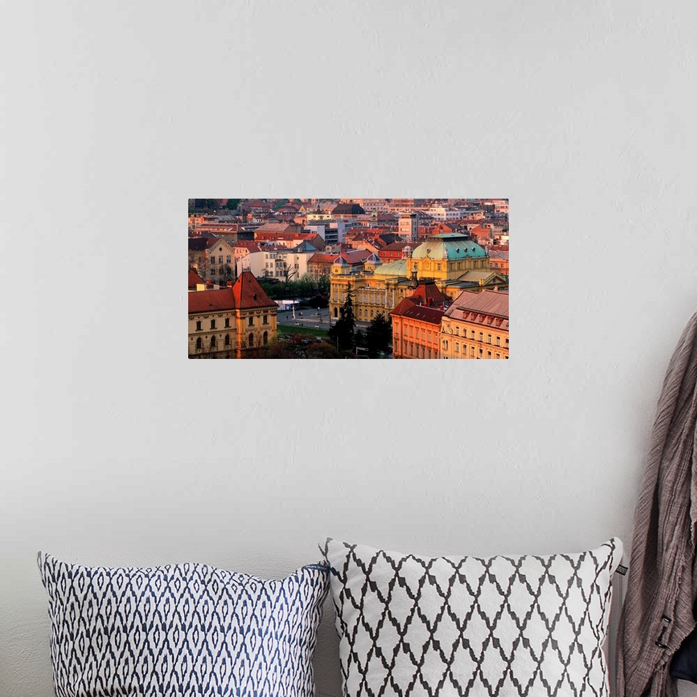 A bohemian room featuring Croatia, Zagreb, Historical center, view on Croatian National Theatre
