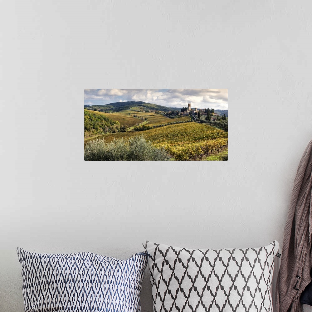 A bohemian room featuring Italy, Tuscany, Firenze district, Chianti, Tavarnelle Val di Pesa, Badia a Passignano.