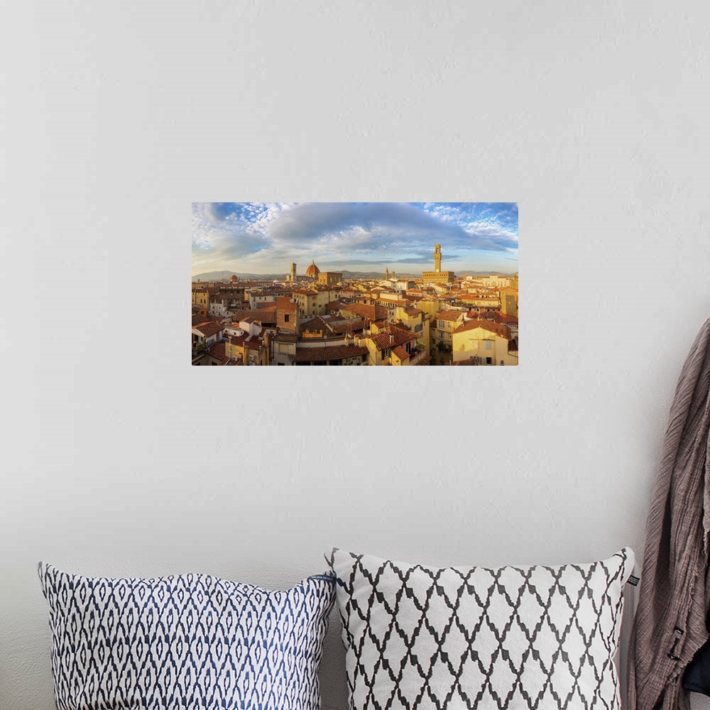 A bohemian room featuring Italy, Tuscany, Firenze district, Florence, Duomo Santa Maria del Fiore, Cityscape with Duomo, Gi...