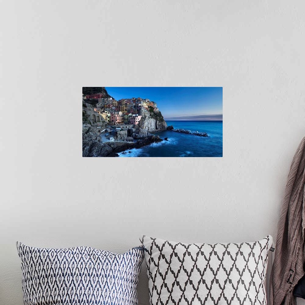 A bohemian room featuring Italy, Liguria, Ligurian sea, Riviera di Levante, Cinque Terre, Manarola village