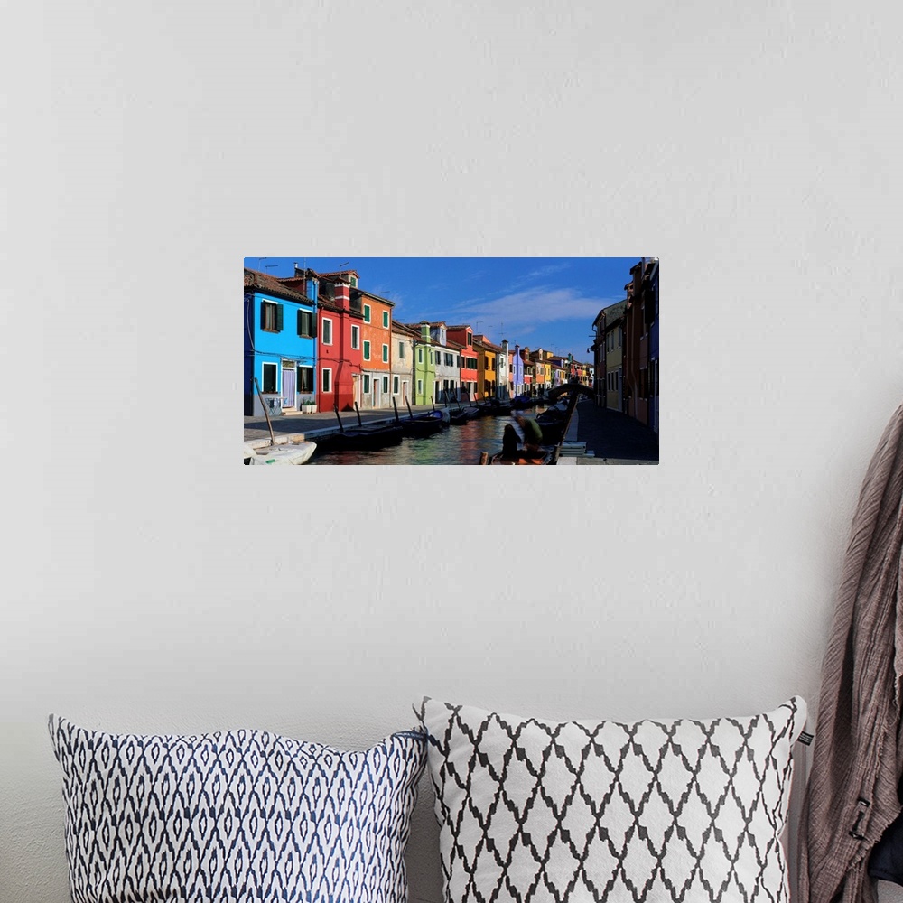 A bohemian room featuring Italy, Venice, Burano, houses along canal