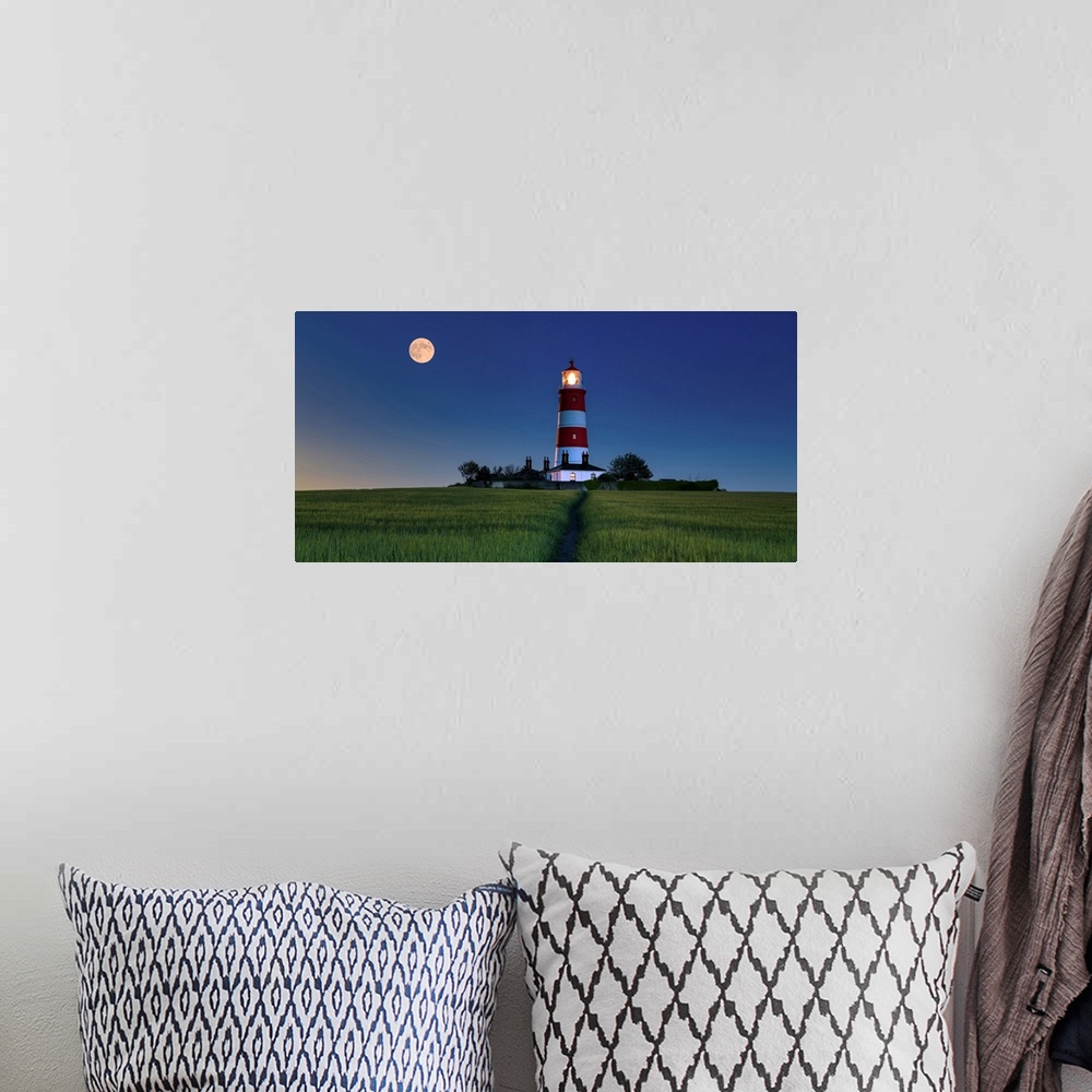 A bohemian room featuring Strawberry Moon over Happisburgh Lighthouse, Norfolk, England