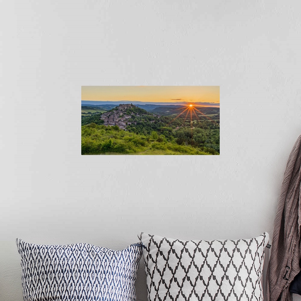 A bohemian room featuring Sunset over Cordes-sur-Ciel, Tarn, Occitanie, France