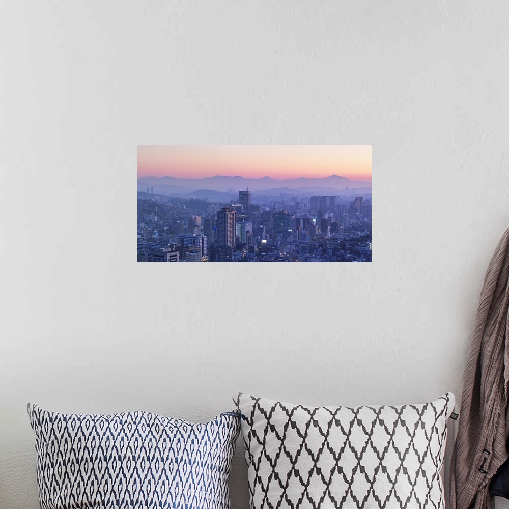 A bohemian room featuring View of Seoul at dawn, South Korea