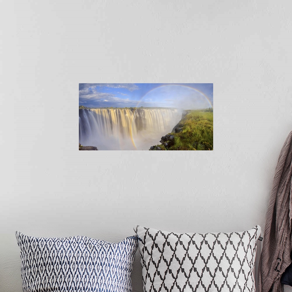 A bohemian room featuring Zimbabwe, Victoria Falls, Victoria Falls National Park during rainy season (UNESCO Site).