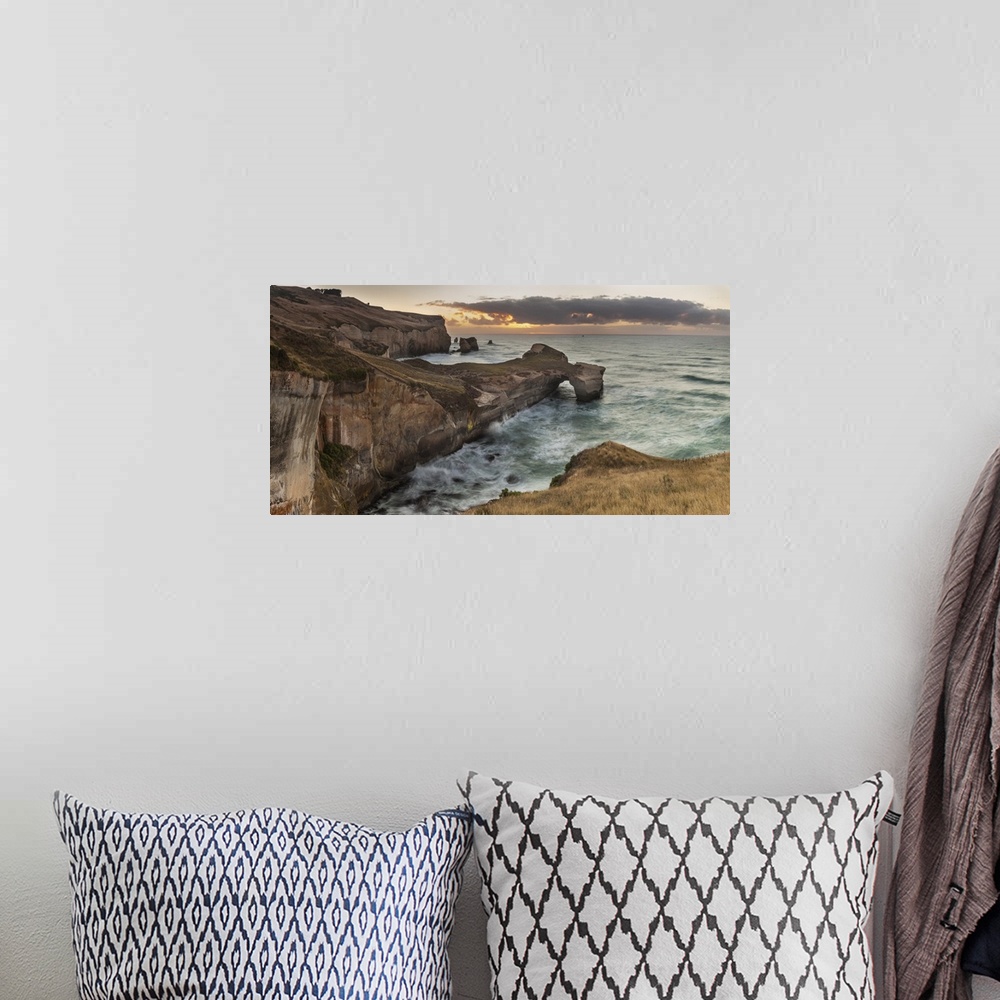 A bohemian room featuring Coastal cliffs, Tunnel Beach, Otago Peninsula, Otago, New Zealand.