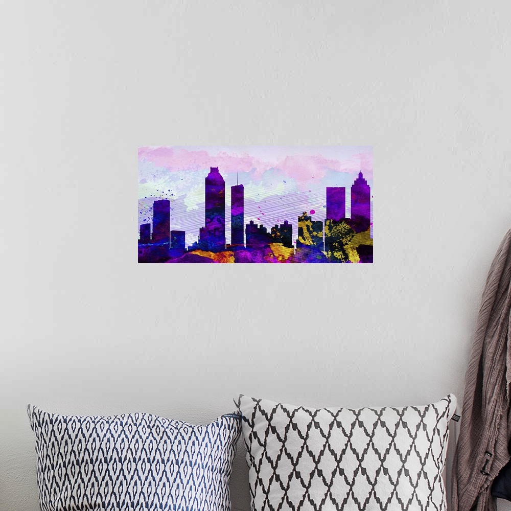 A bohemian room featuring Atlanta City Skyline