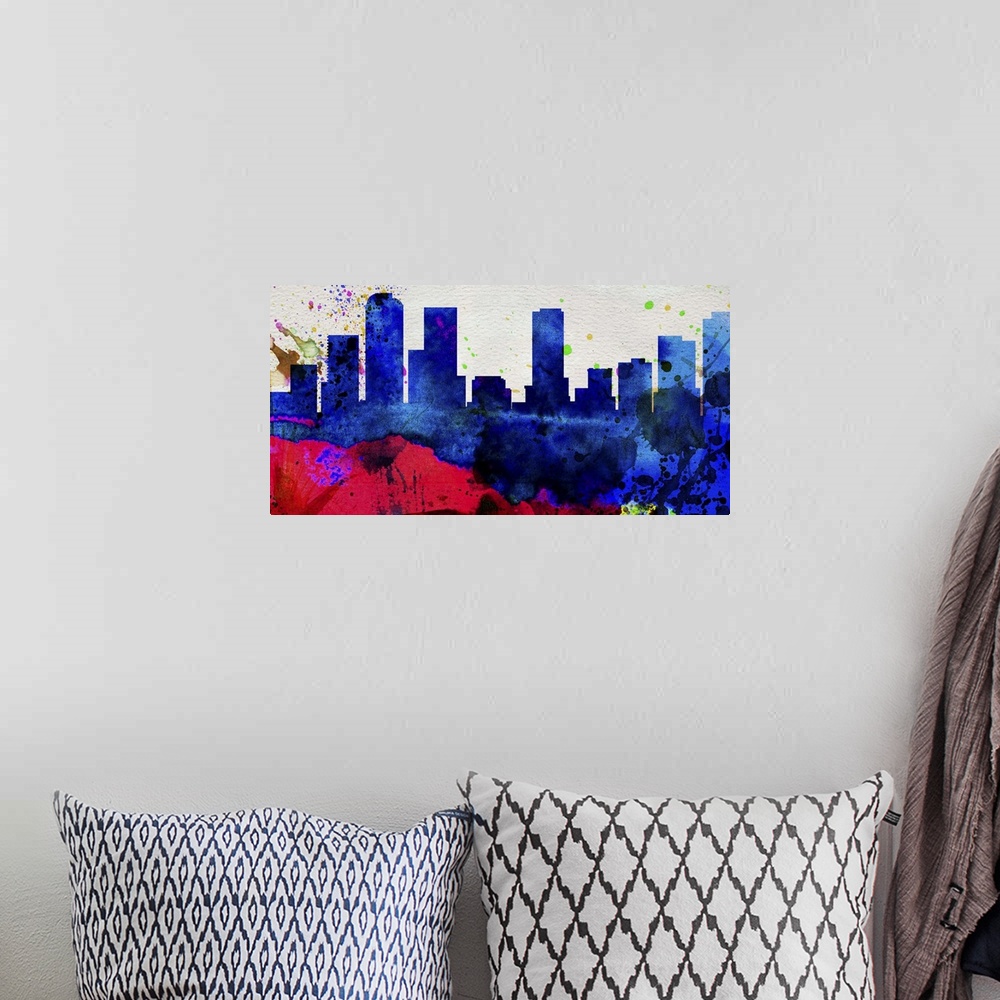A bohemian room featuring Denver City Skyline