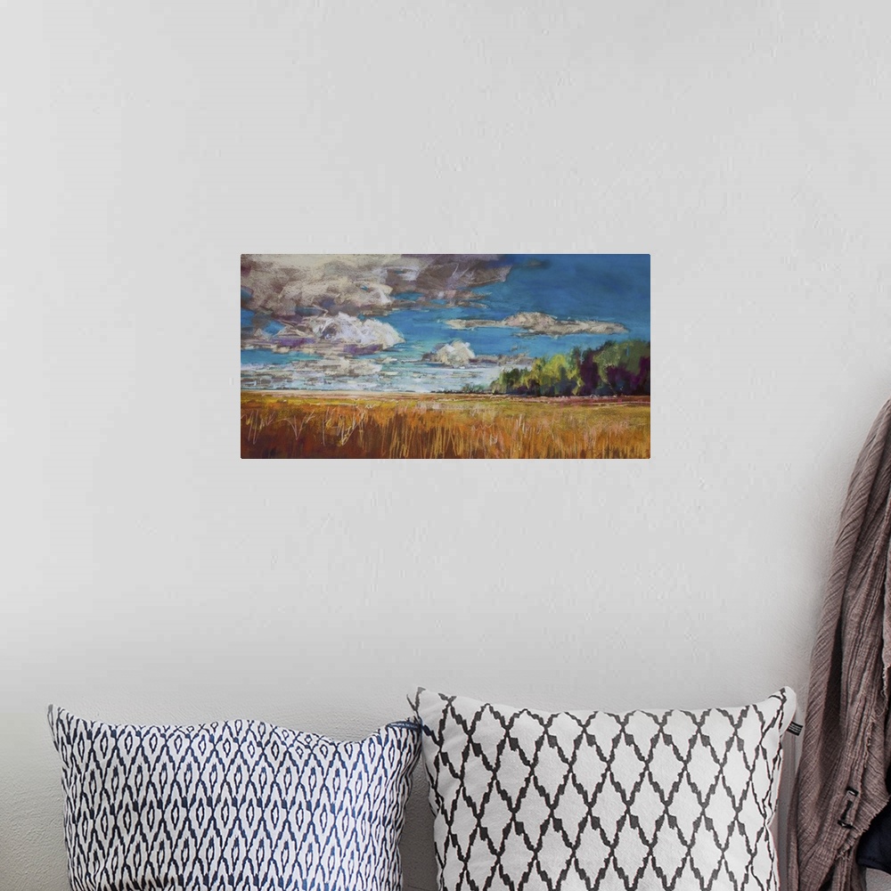A bohemian room featuring Late Summer Clouds