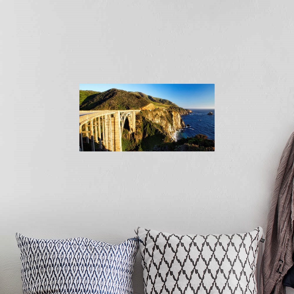 A bohemian room featuring Panoramic view of Big Sur Coast at the Bixby Creek Bridge, California.