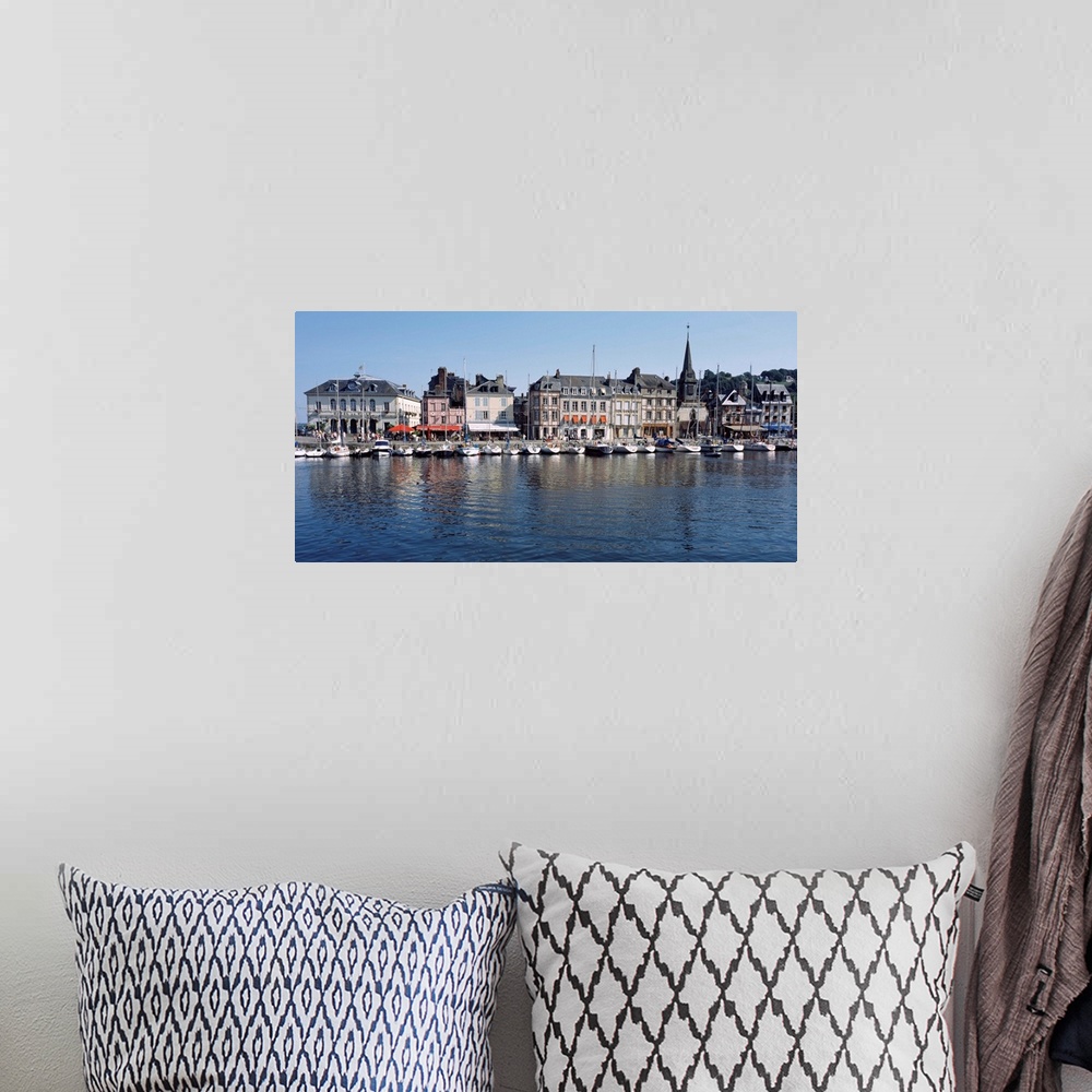 A bohemian room featuring Boats docked at a harbor, Honfleur, Calvados, Normandy, France