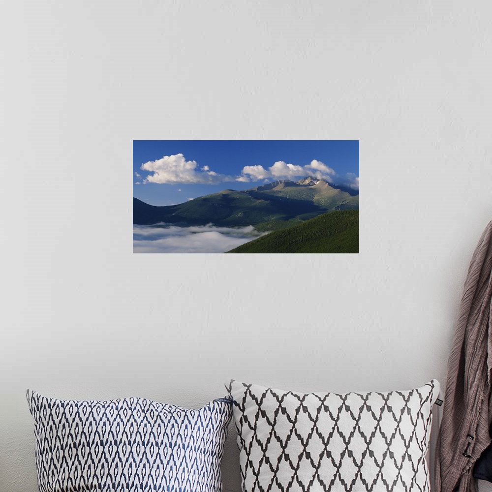 A bohemian room featuring Cloud over a mountain, Many Parks Curve, Longs Peak, Rocky Mountain National Park, Colorado