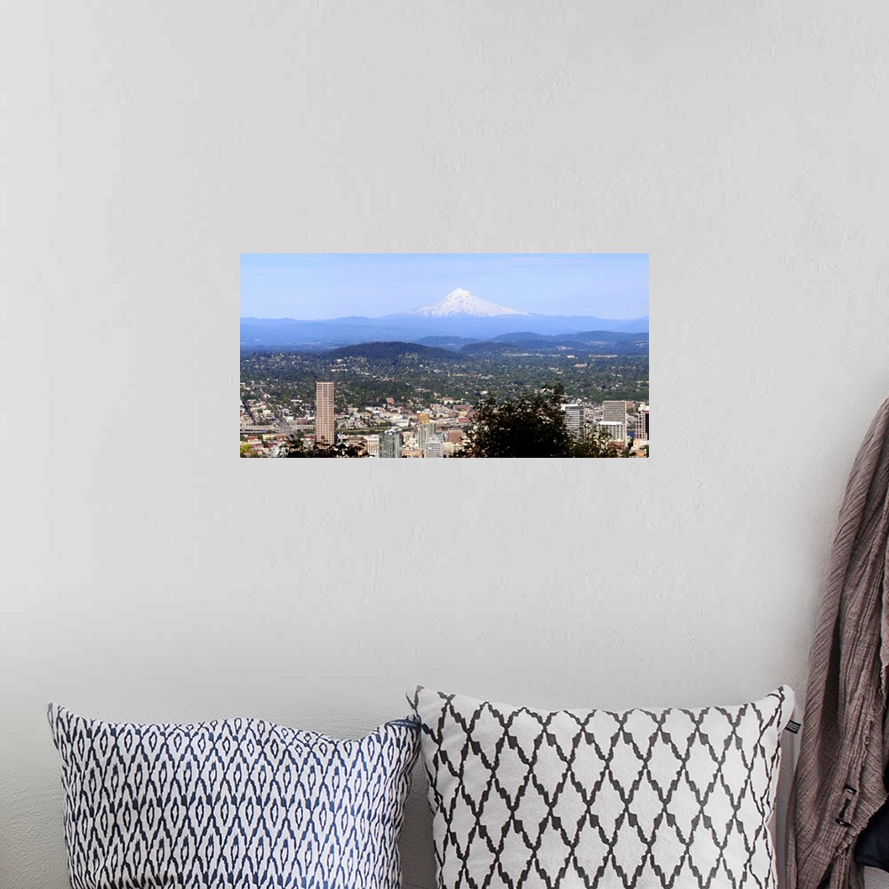A bohemian room featuring High angle view of a city, Mt Hood, Portland, Oregon