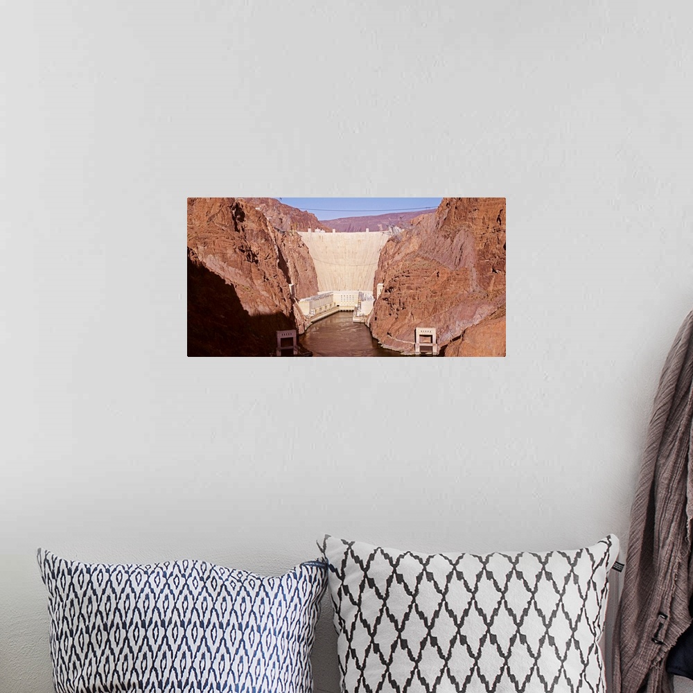 A bohemian room featuring High angle view of a dam, Hoover Dam, Clark County, Nevada